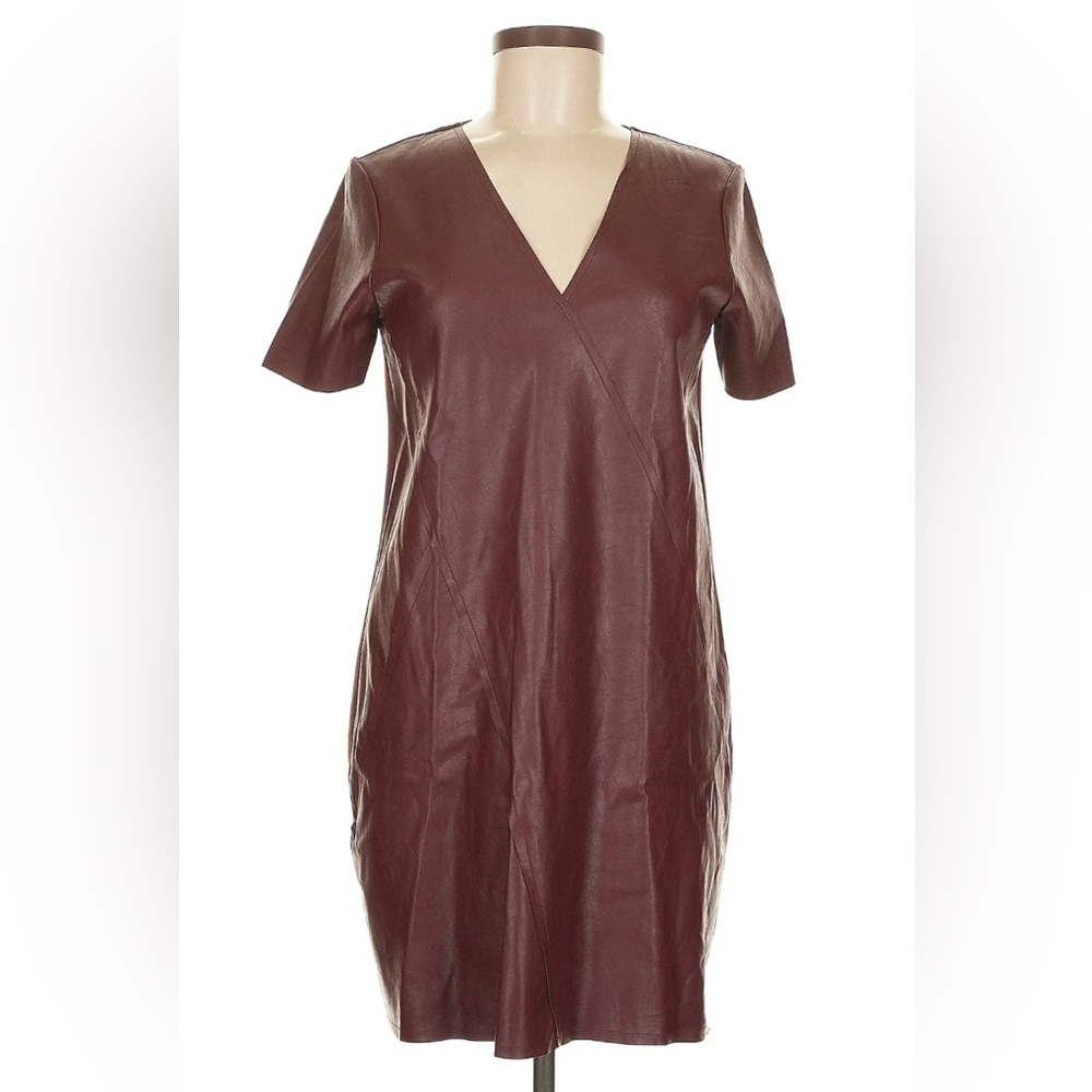 Zara Red Sheath Mini Dress V-Neck Short Sleeve